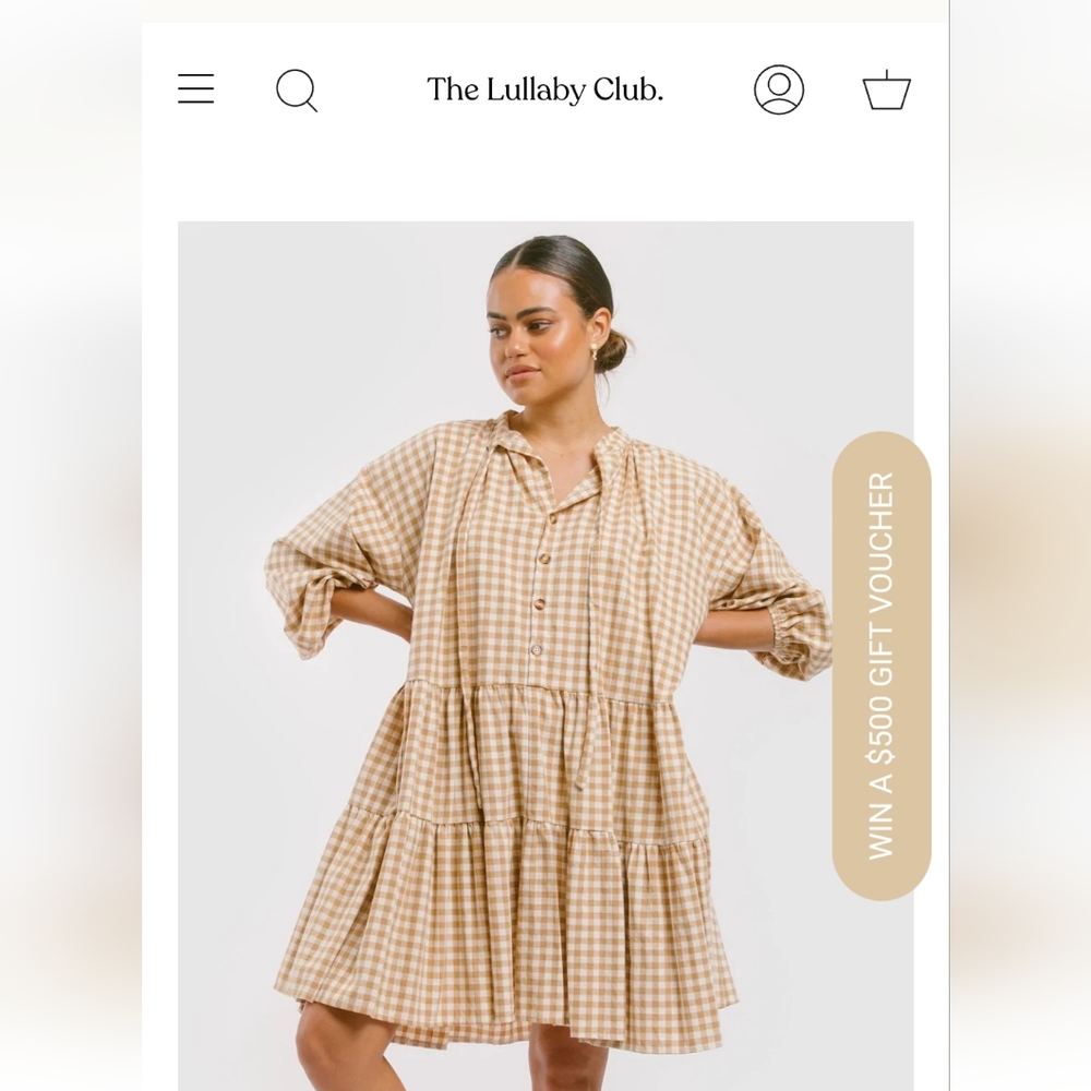 Avalon Smock Dress // Caramel Gingham